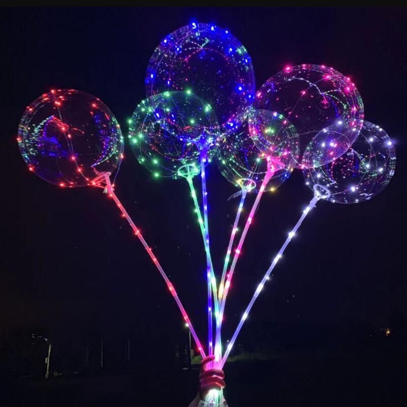 2020 Bright BOBO Ball Balloons Christmas Rainbow LED Balloon String