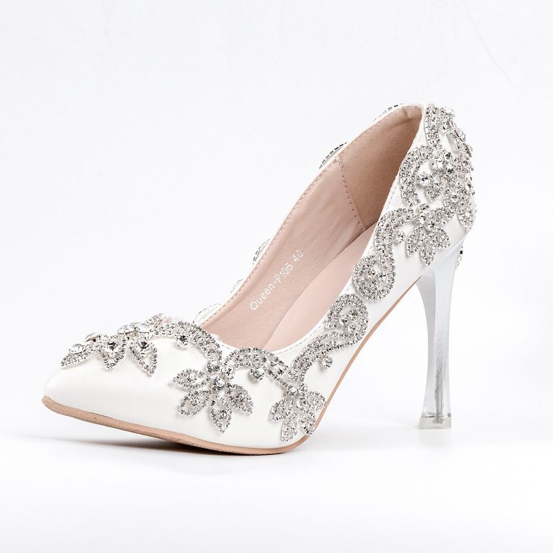 white dress silver heels