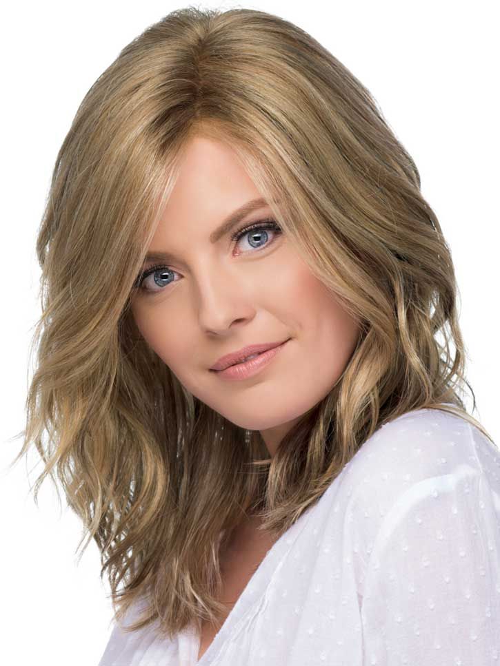 Dark Blond Short Wavy Hair Wig With Side Parted Heat Resistant