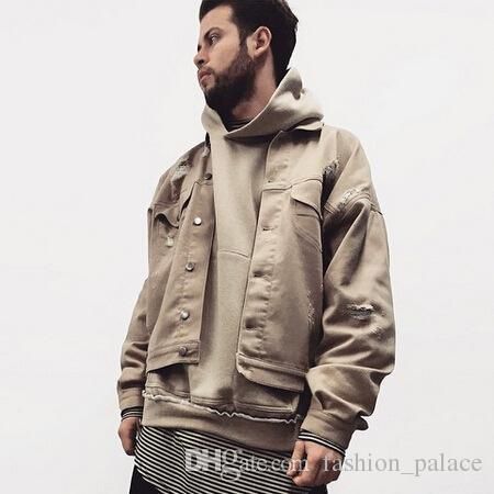 oversized khaki denim jacket