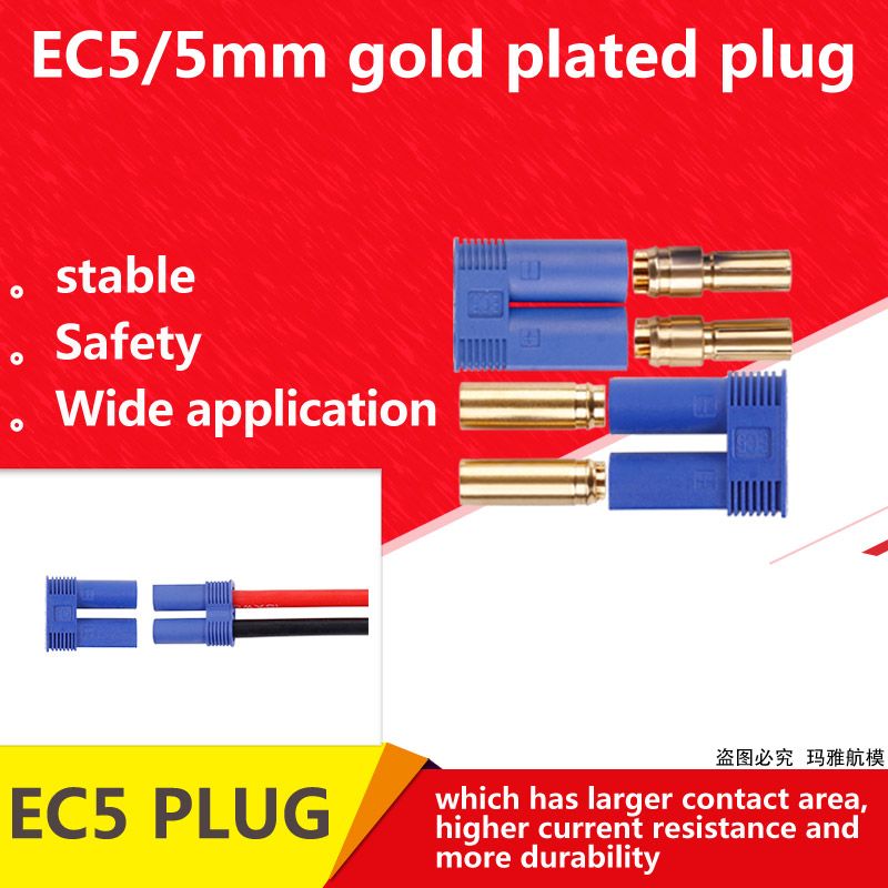 5x pieza ec5 5mm alto electricidad conector hembra oro conector female hembra hasta 120a