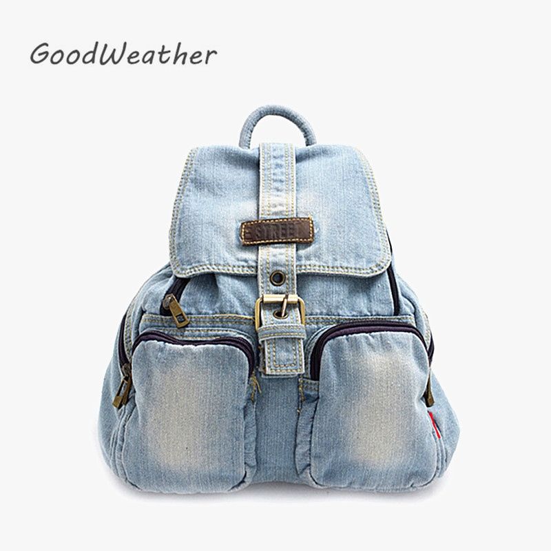 Mochila De Mezclilla Azul Pequeña Ocasional Con Funda Para Mujer Alta Calidad Diarias Para Viajes Casual # 295000 De 83,39 € | DHgate