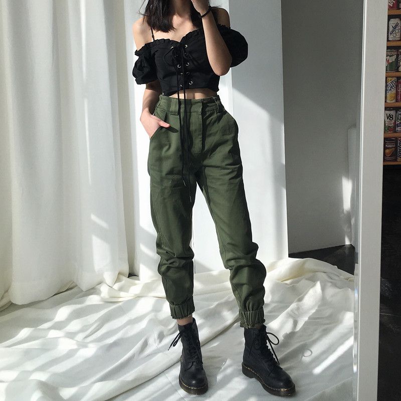 camo cargo pants womens high waisted