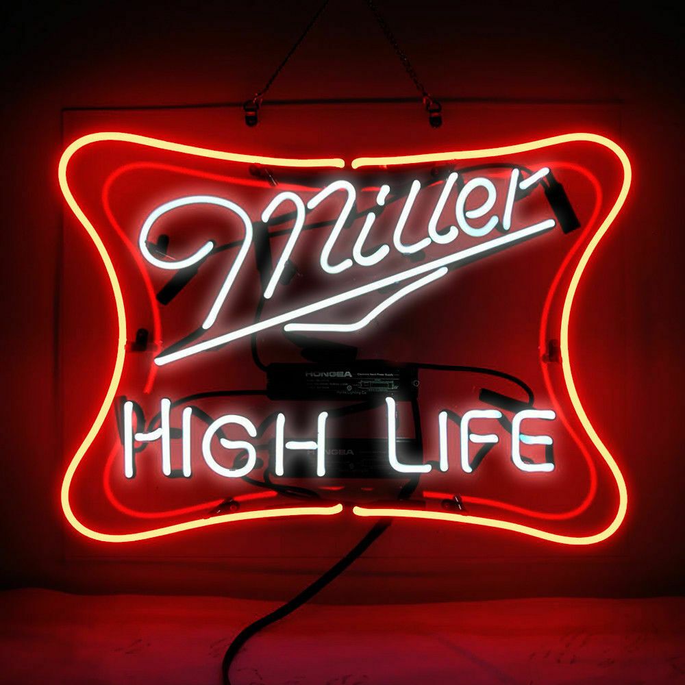17"x14"Miller HIGH LIFE Neon Sign Light Beer Bar Pub Wall Display Wall Hanging 