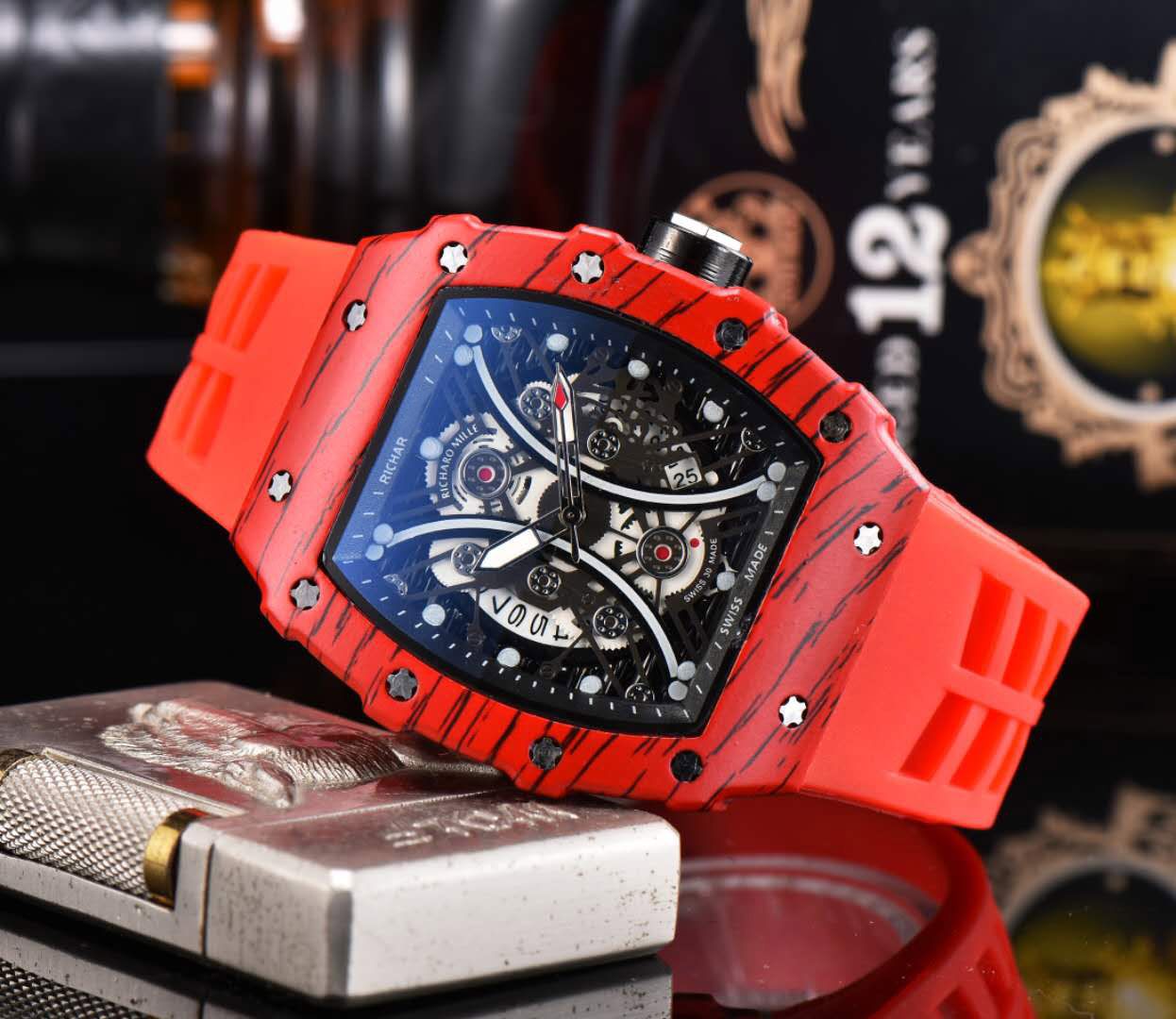 Orologi Di Marca Ricca Di Moda Orologio Da Uomo Con Cinturino In Gomma  Stile Tonneau Orologio Da Polso Al Quarzo RM08 Da 21,29 € | DHgate Italy
