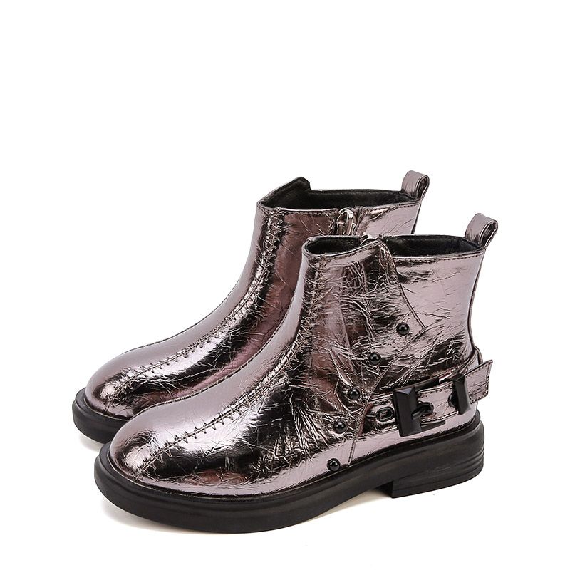 Girls Boys Children Casual PU Leather Soft Ankle Boots Toddler Kids Zipper Shoes