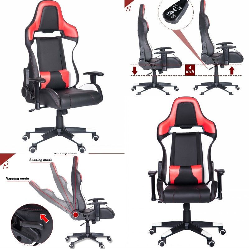 Satin Al Ayarlanabilir Bel Destegi Ile Kizil Serisi Oyun Sandalye Ergonomik Yuksek Geri Yaris Stil Koltuk Pu Deri Tl1 004 7 Dhgate Comda