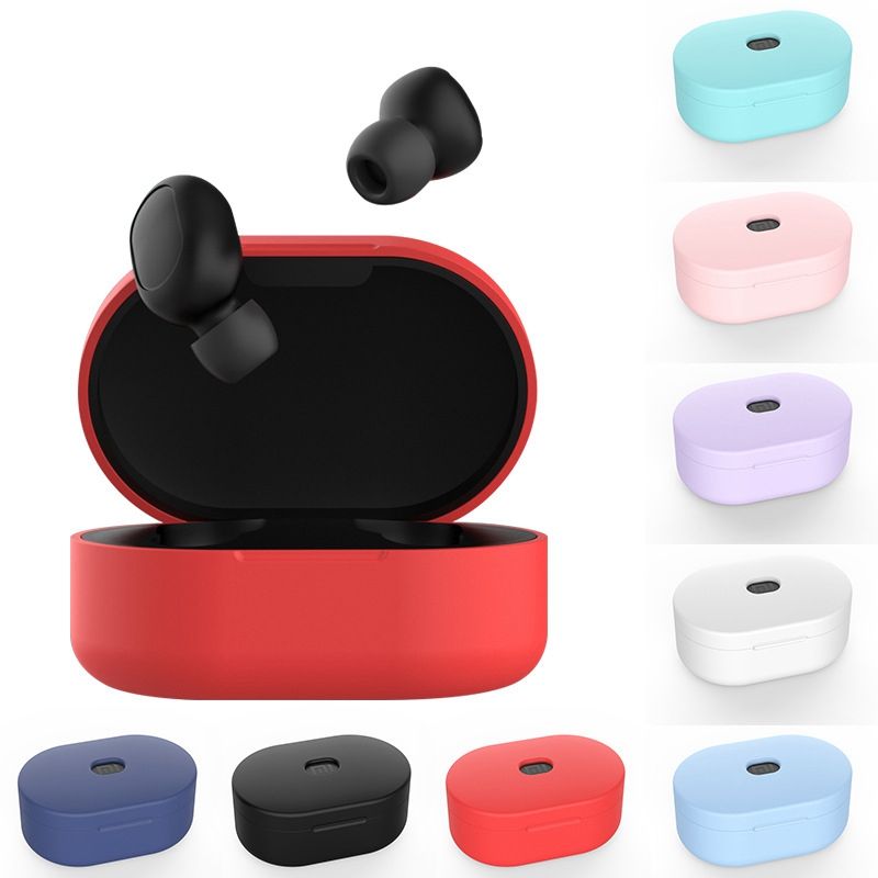 satin al redmi airdots tws kablosuz bluetooth kulaklik kati renk yumusak xiaomi bluetooth kulaklik aksesuar icin silikon silikon darbeye dayanikli