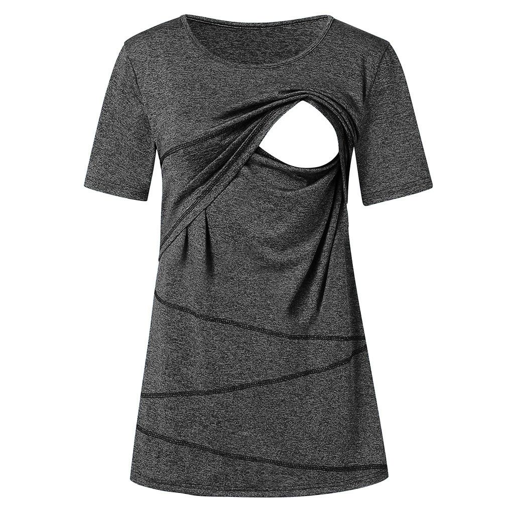 Maternidad de mujer enfermería de manga corta manga la Blusa de lactancia
