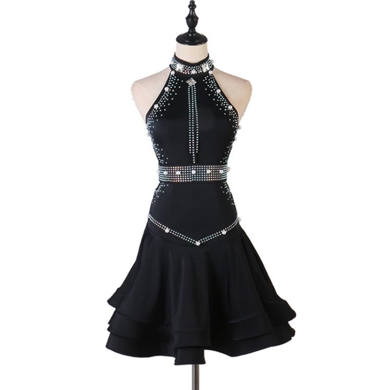 2020 Latin Dress Women Sequins Dance Wear Salsa Dress Pole Dance