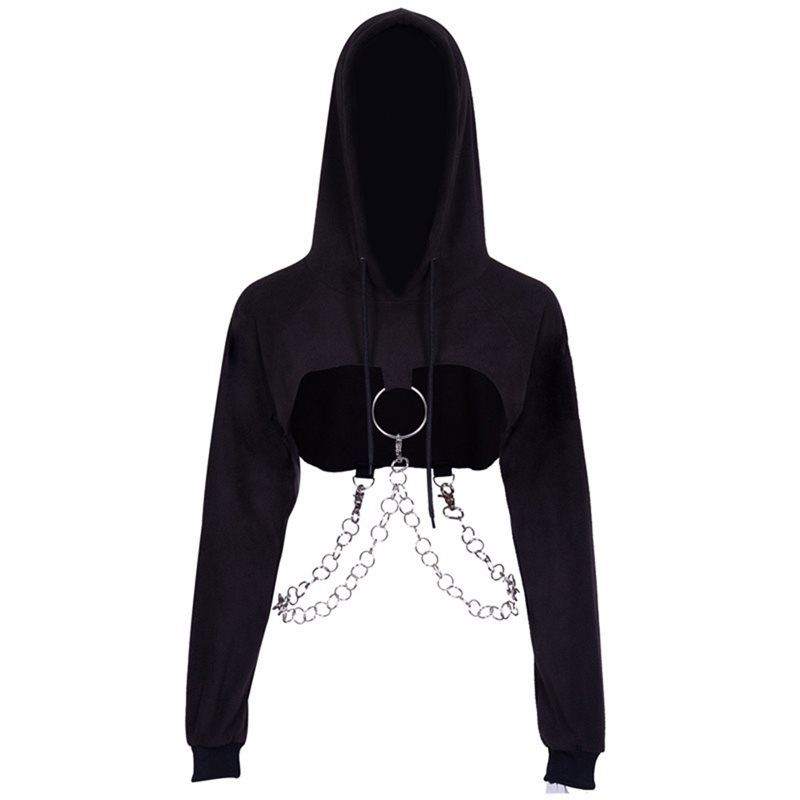 black short hoodie