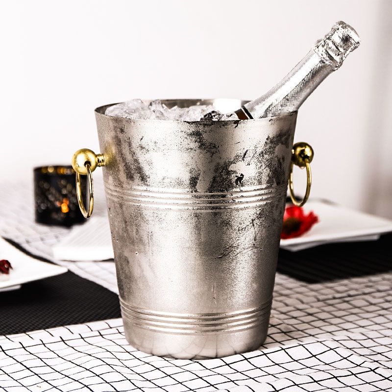 2020 Luxury Thickened Large 304 Stainless Steel Ice Bucket Bar