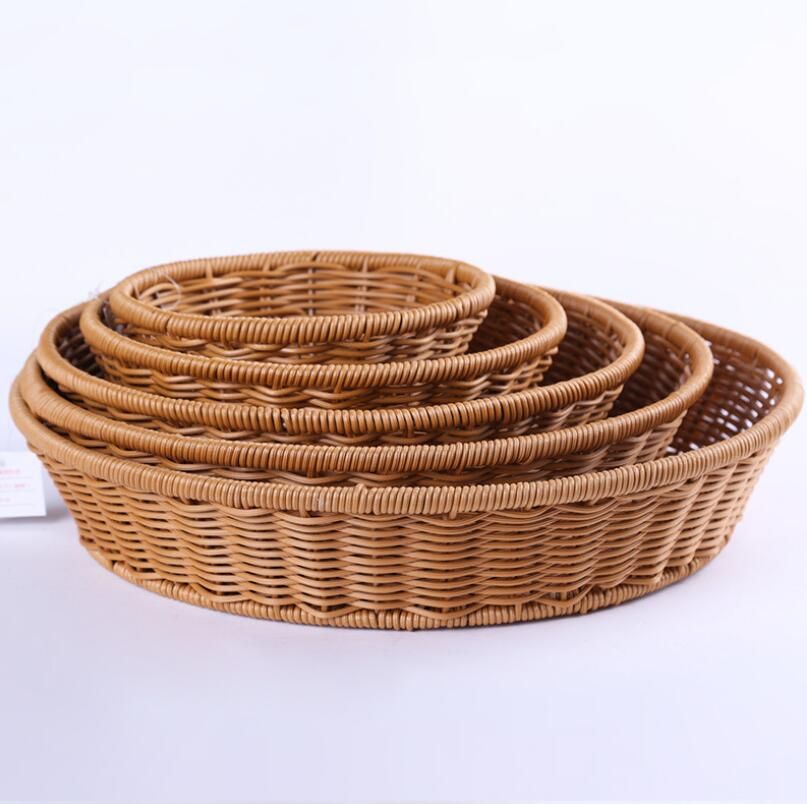 2020 New Hand Woven Basket Rattan Bread Basket Hotel Restaurant Food
