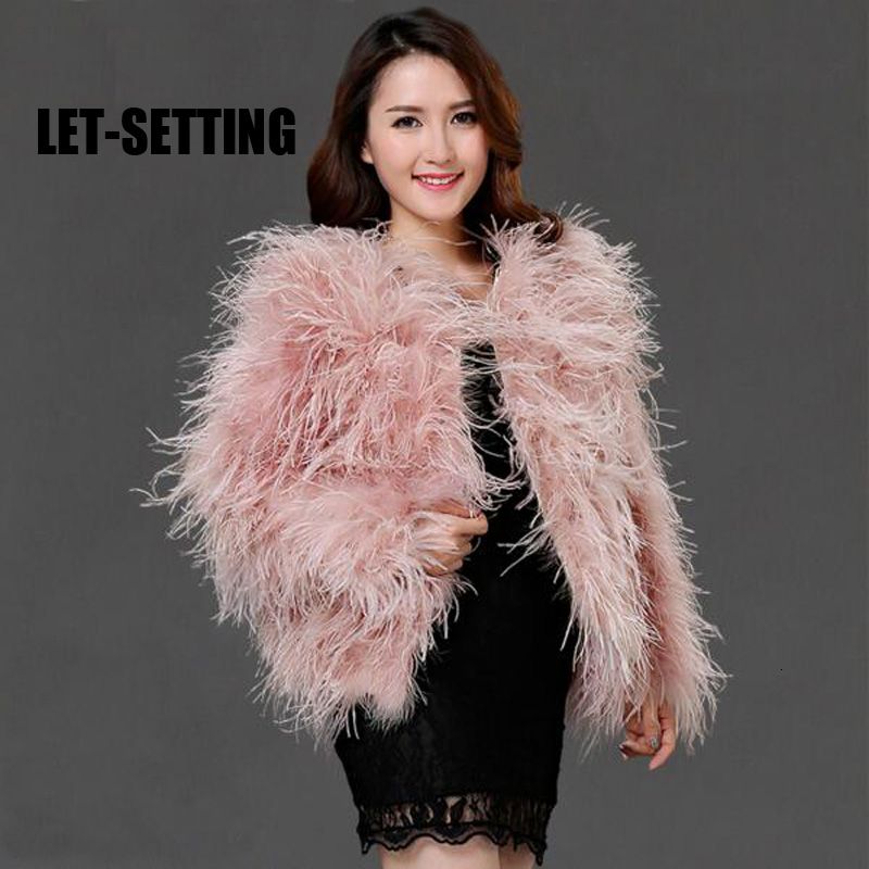 feather fur coat