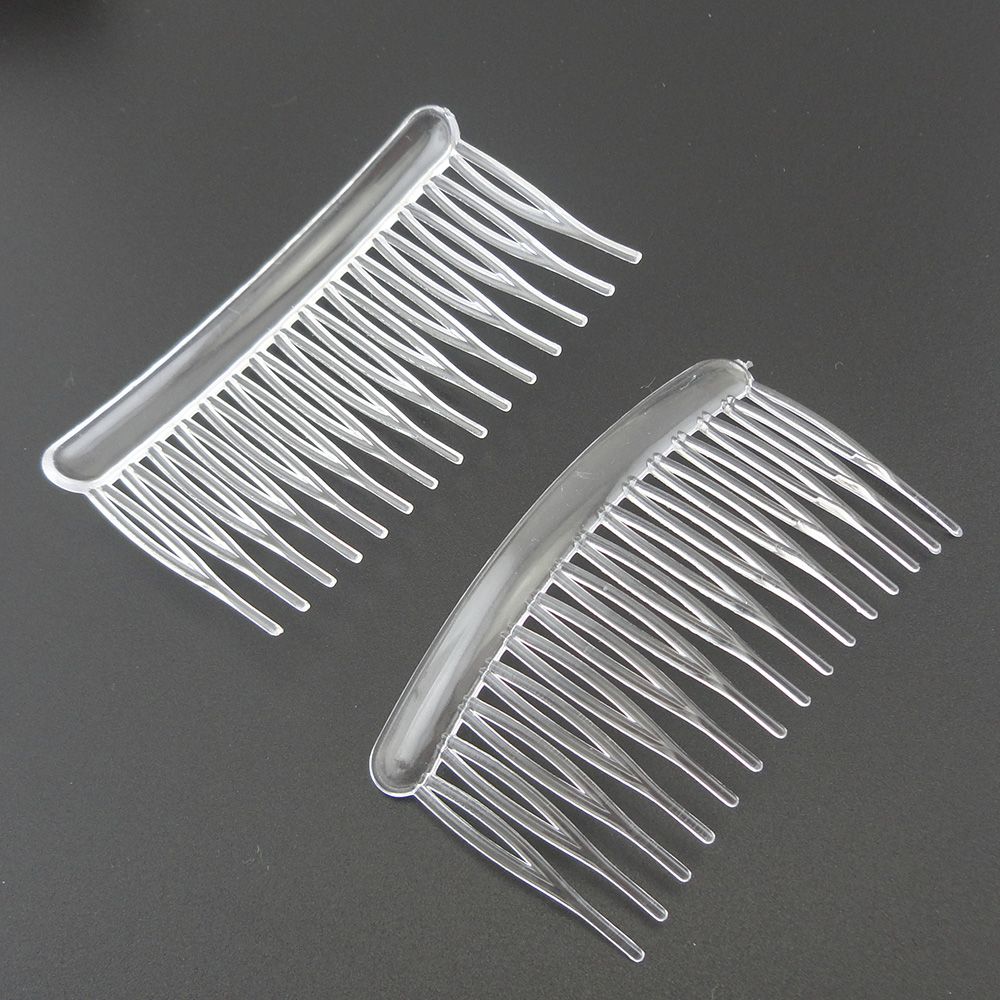 20PCS 4.6cm*6.9cm 15teeth Black Plain flat Plastic Hair Comb DIY,flat Side comb