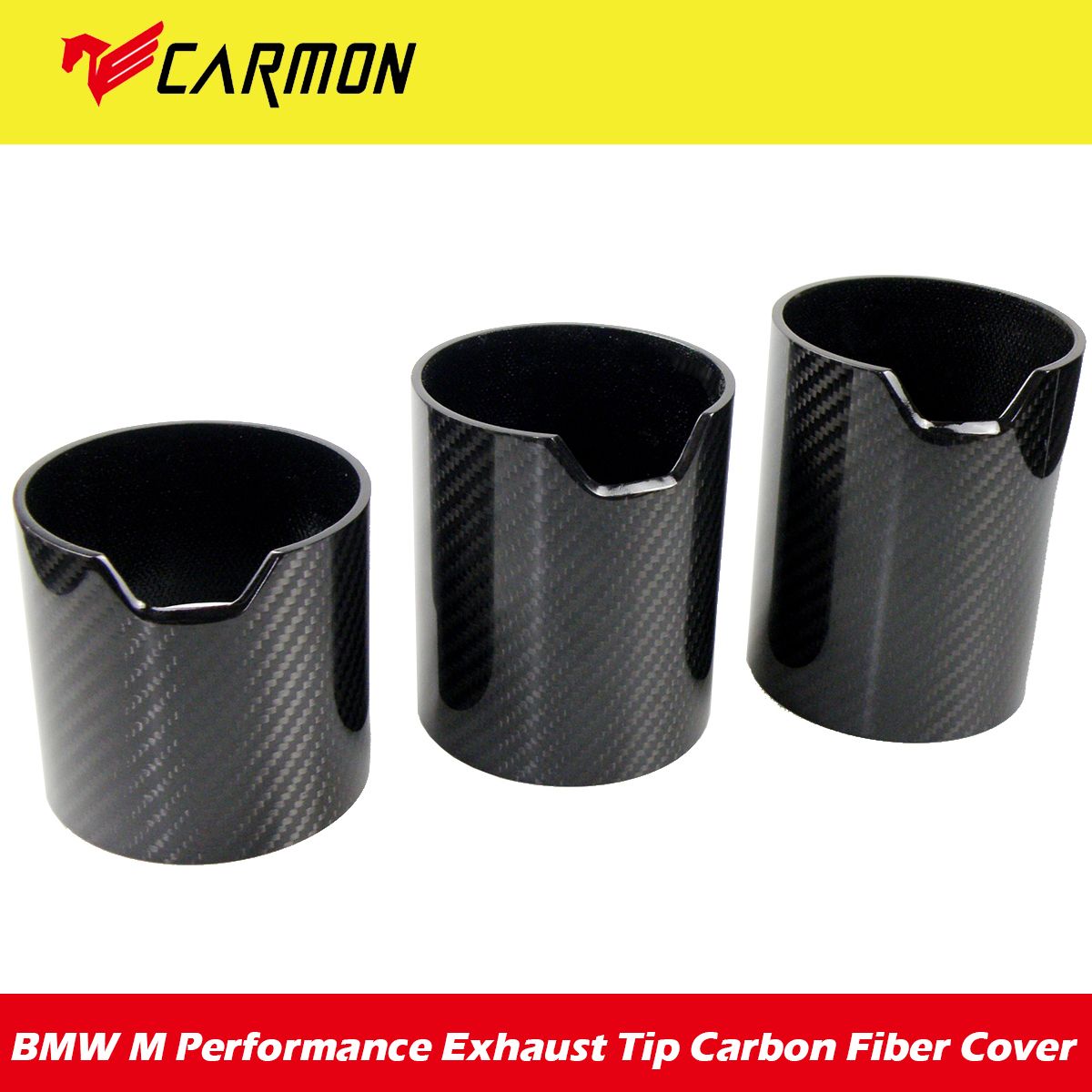 PERFORMANCE STYLE CARBON FIBER COVER STEEL MUFFLER EXHAUST TIP FINISHER FOR BMW