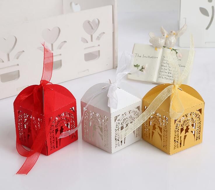 Cheap Gold Wedding Favor Holders Candy Chocolate Gift Boxes Bridal