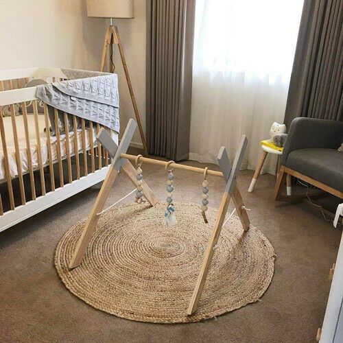 wooden baby floor mobile
