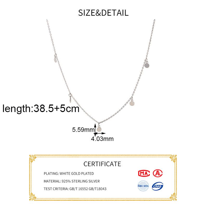 Real 925 Sterling Silver Minimalist Water OL Pendant Necklace For Charm Women Party Fine Jewelry Accessories Gift