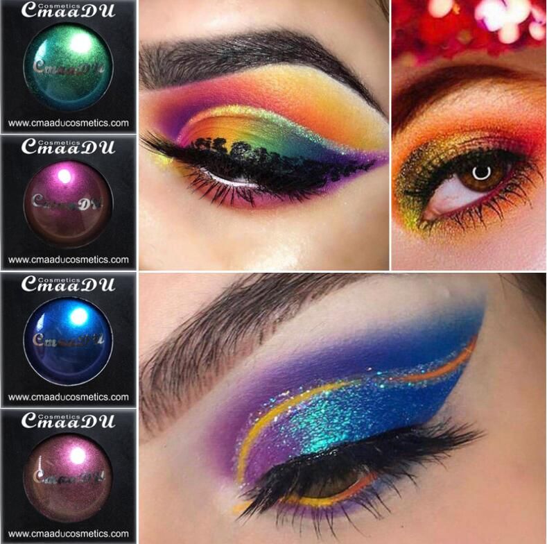 Download Cmaadu New Chameleon Diamond Eyeshadow Palette Polarized Glitter Matte Pigment Blue Smoky ...