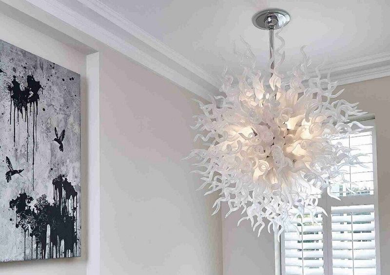 Modern Decorative Glass Led Ceiling Light Hand Blown Glass Moroccan Ceiling Lights Fancy Hanging Diwali Decorative Lights Brushed Nickel Pendant Light