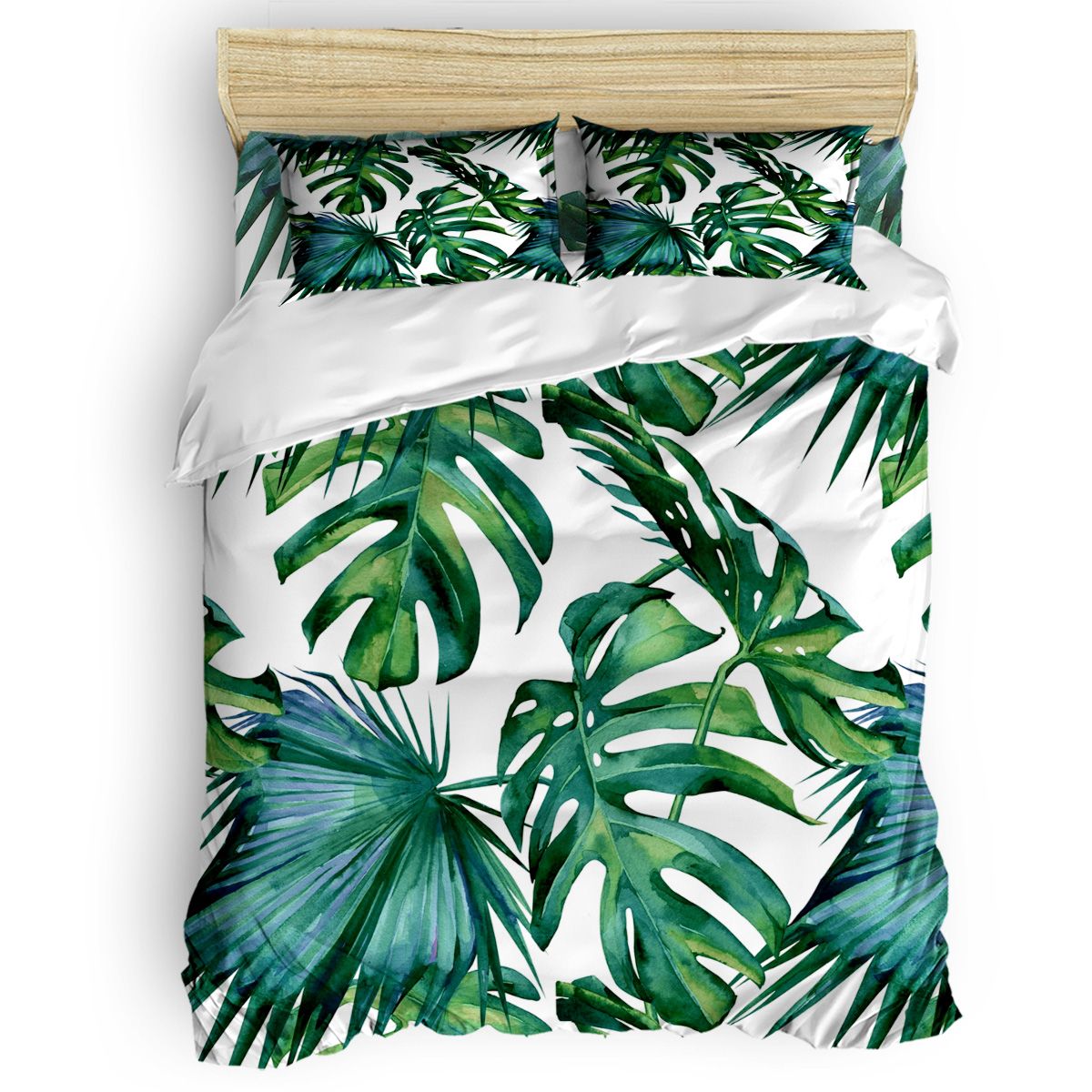 Classic Palm Leaves Tropical Jungle Green Duvet Cover 3d Cotton