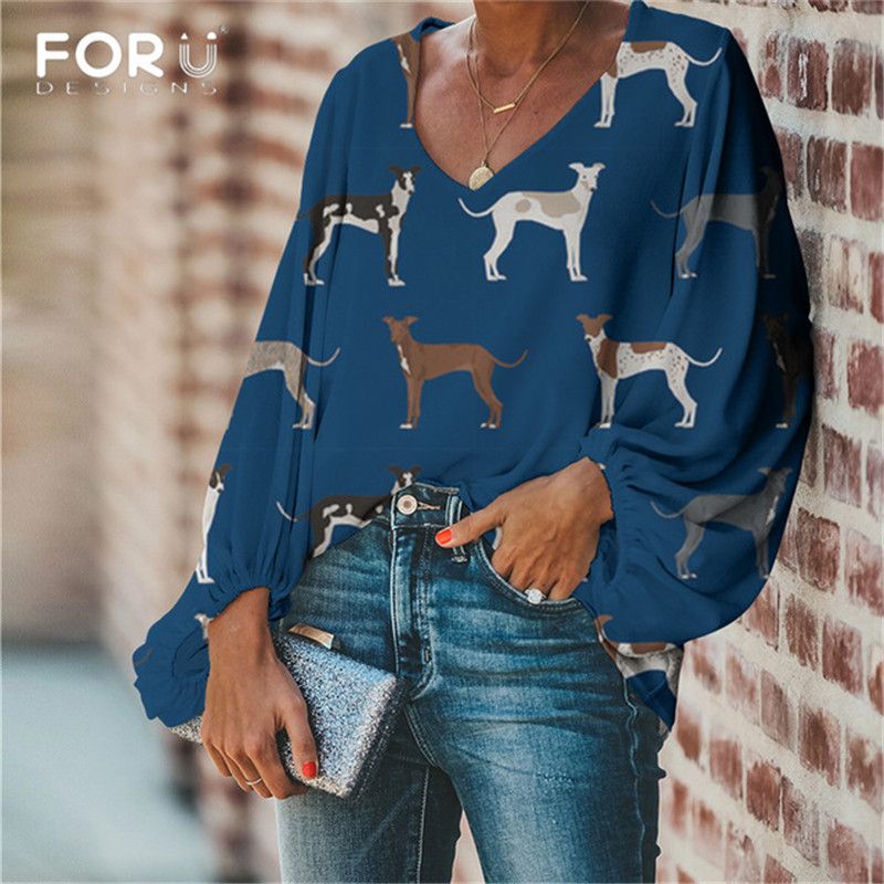 Compra Blusas De Mujer Camisas Para Niños Dama Elegante Blusa De Manga  Larga Encantadora Greyhound Italiano 3D Patrón Impreso Camisa Harajuku  Blusas Mujer Barato | Entrega Rápida Y Calidad | Es.Dhgate