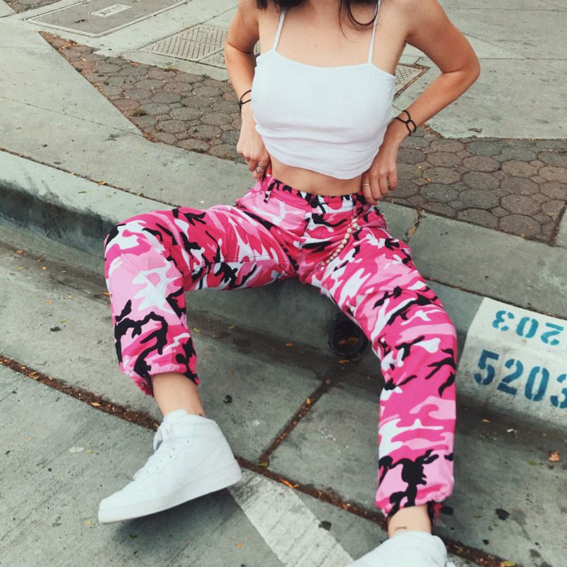 Acquistare Pantaloni Mimetici Da Donna Casual Rosa Camo Sweatpant Moda  Grigio Arancione Pantaloni Cargo Arancione Alla Vita Pantaloni Da Donna  Streetwear Streetwear 2019 Economico | Consegna Veloce E Qualità | It.Dhgate