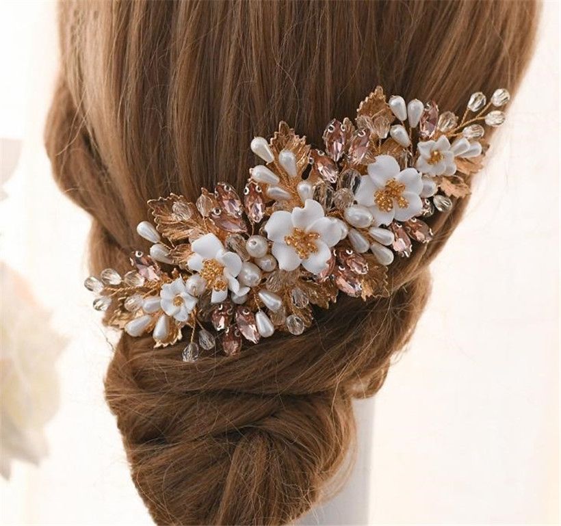 champagne hair accessories