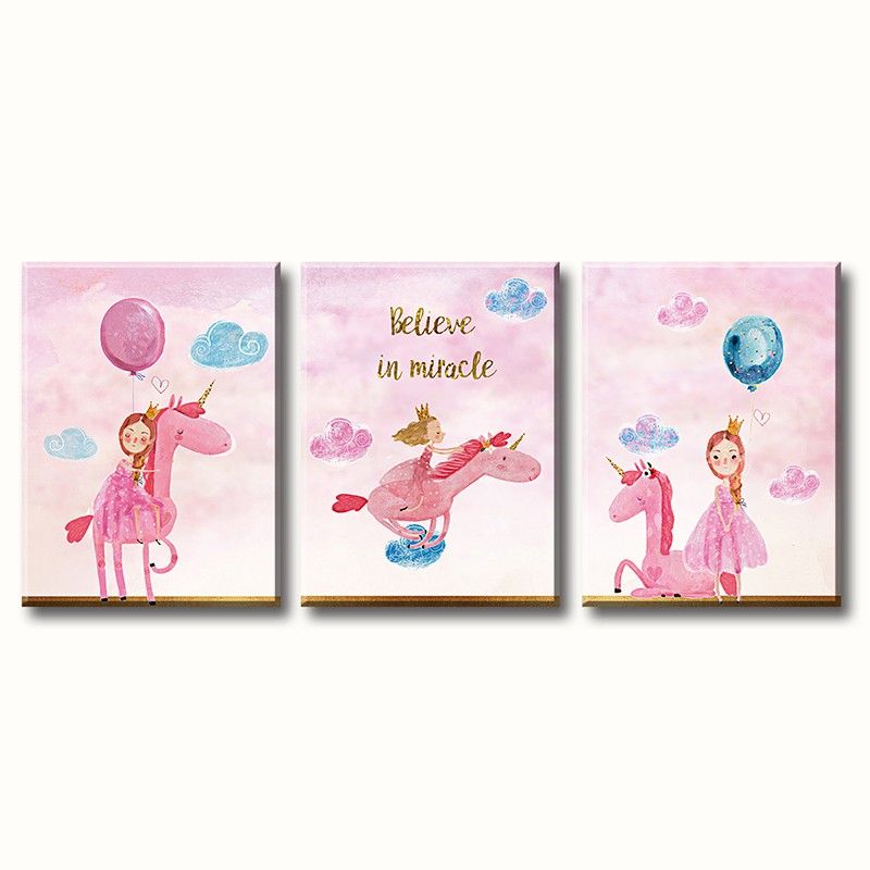 2020 3 Panel Unicorn Flamingo Wall Art Pink Ballet Princess Painting For Kids Room Home Decor High Quality Canvas Print Pictures No Framed From Djsylife 35 6 Dhgate Com