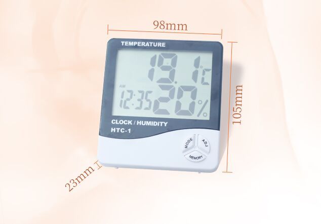 HTC-1 Digital LCD Thermometer Hygrometer Humidity Meter Room Indoor  Temperature Clock Wholesale