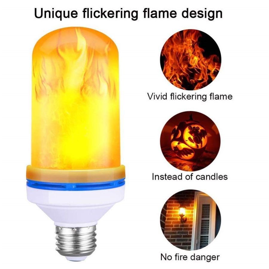 LED Dynamic Flame Effect Corn Bulb AC 85 265V Flickering Emulation