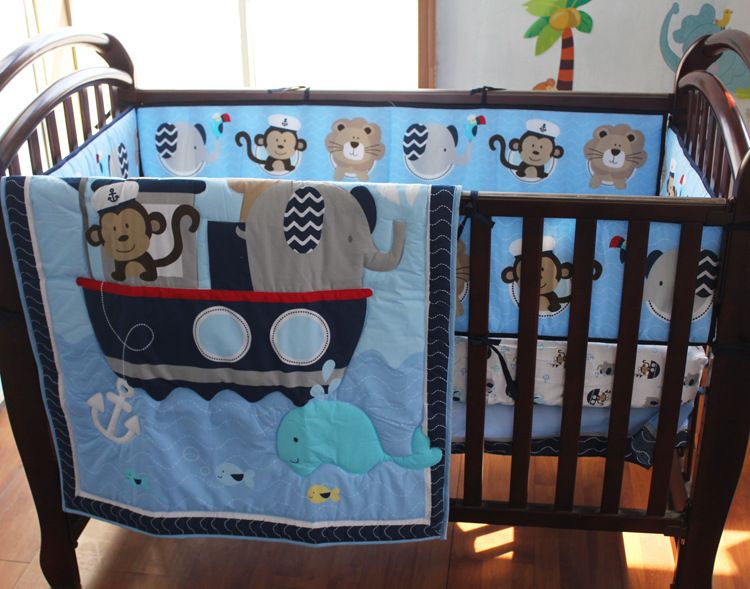 Fashion Baby Bedding Set Crib Bedding Set Sailing Cot Bedding Set