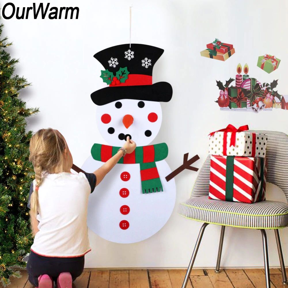 Regali Di Natale In Feltro Fai Da Te.Acquista Regali Di Natale I Bambini Fai Da Te Feltro Pupazzo Di Neve Set Decorazioni Natalizie Appeso Al Muro Con Bastone Sulla Decorazione Di Capodanno A 22 01 Dal Lucky0907 Dhgate Com