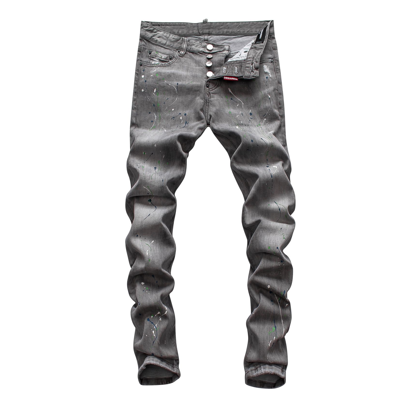 Compra Los Hombres Pantalones Vaqueros De Diseño De Tendencia De La Moda  Los Pantalones Vaqueros Rasgados Artesanales Pintura Azul Delgados Pantalones  Hombres Con Los Pequeños Pies Departamento De Ocio Barato | Entrega