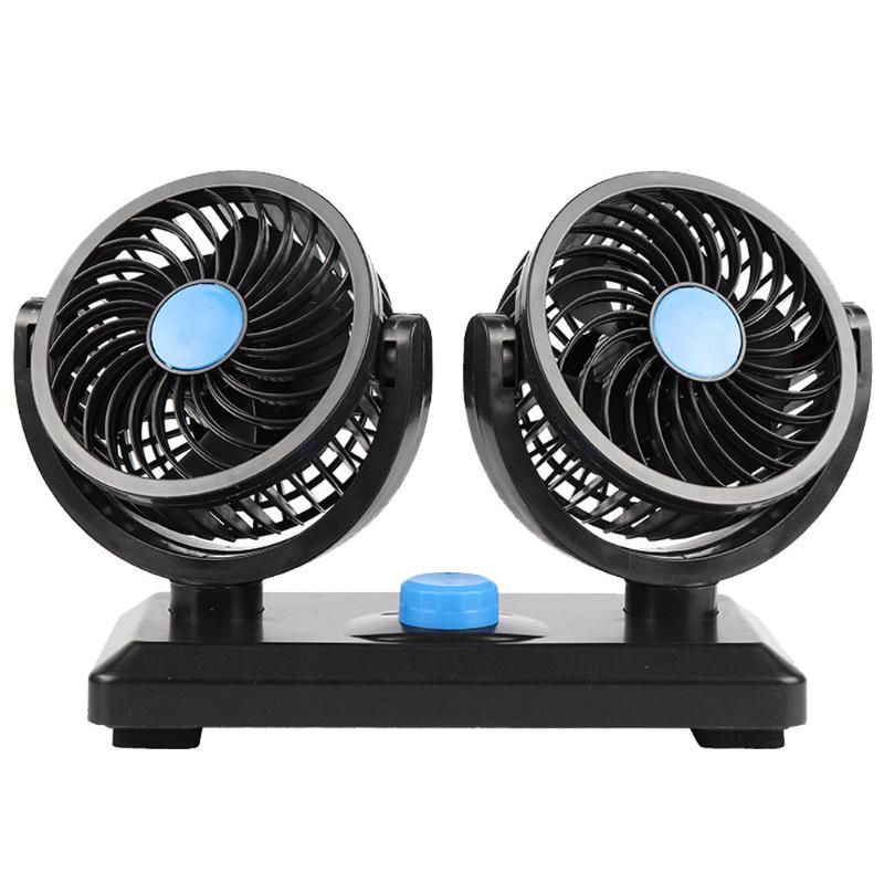 Ventiladores de automóviles Ventilador 12V Mini girando todo redondo Ajustable de doble cabezal