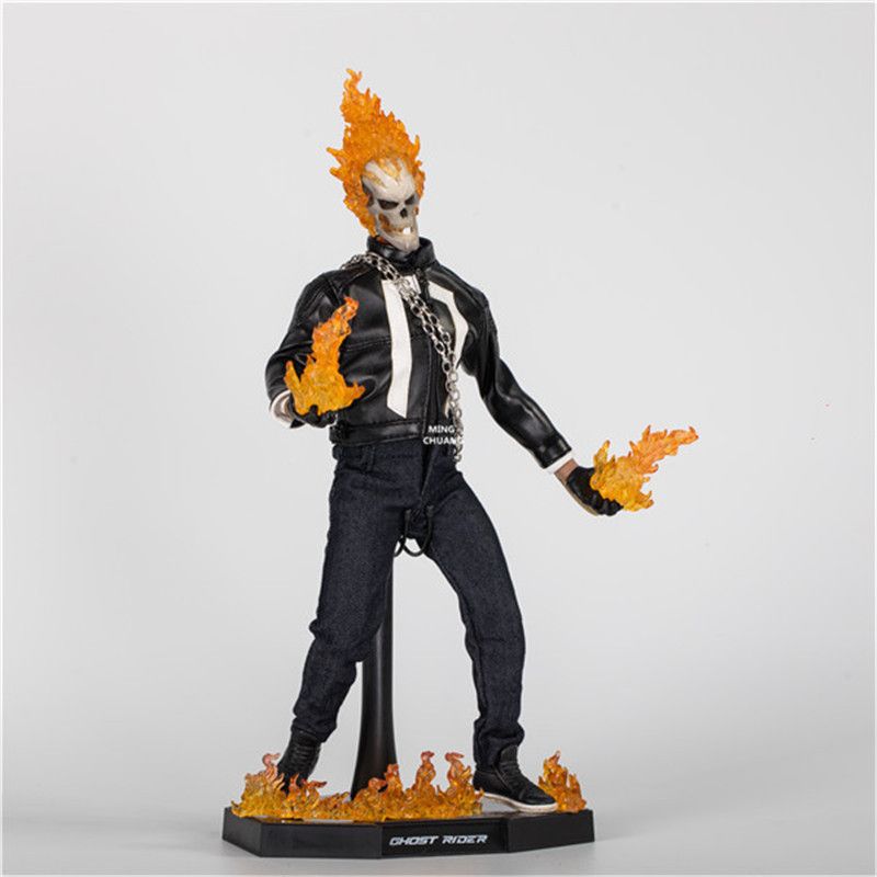 Details about   Ghost Rider Johnny Blaze HC 1/6 Figure Movable Model with LED Light 34cm