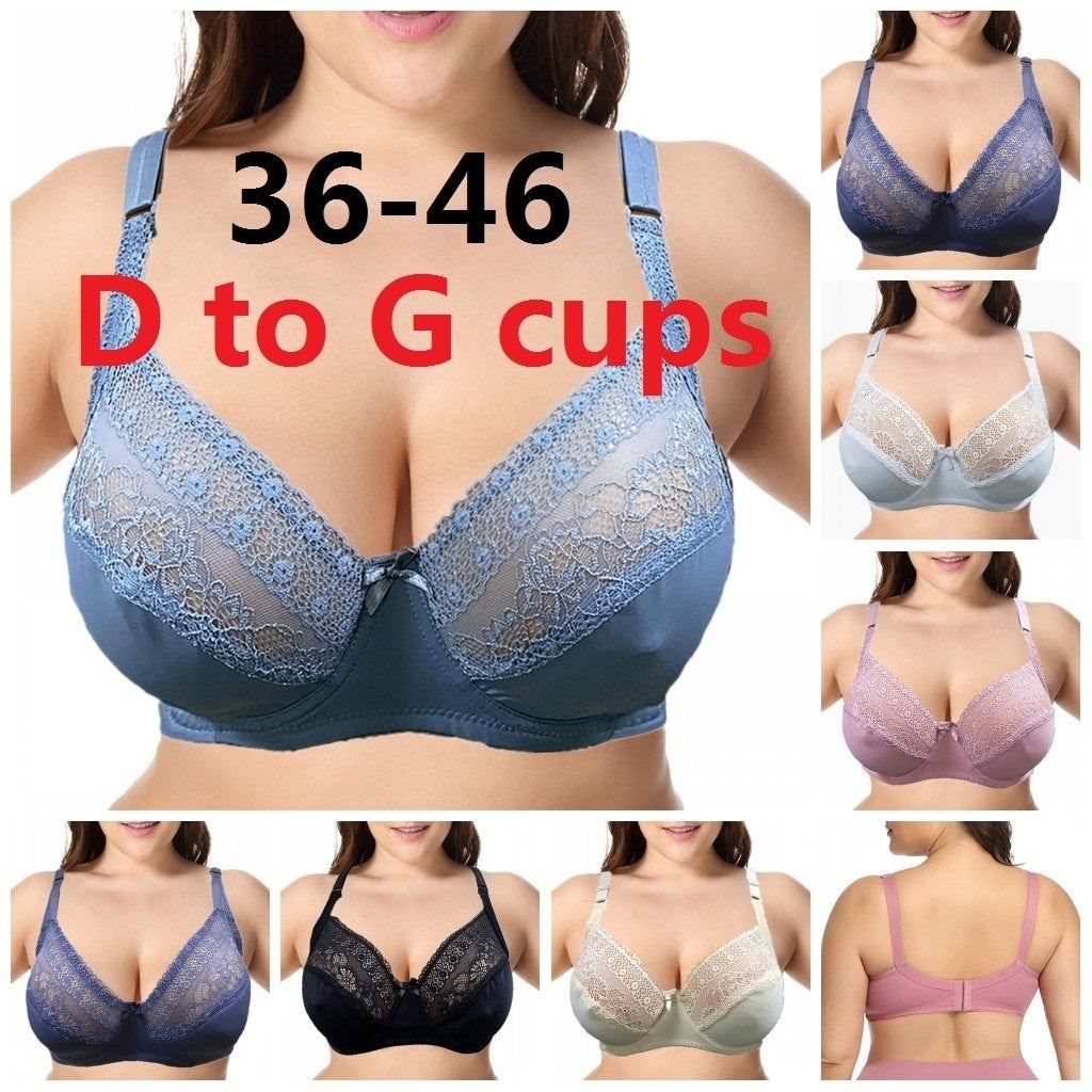 Womens Lace Bra Non Padded Full Covergae Underwire Plus Size Everyday