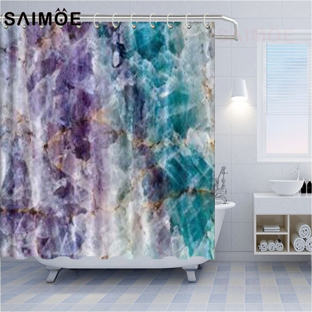 Best Quality Grey Marble Pattern Shower, Blue Grey Marble Shower Curtain