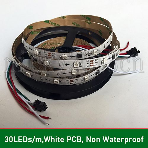 30LEDs / m, circuit imprimé blanc, non étanche