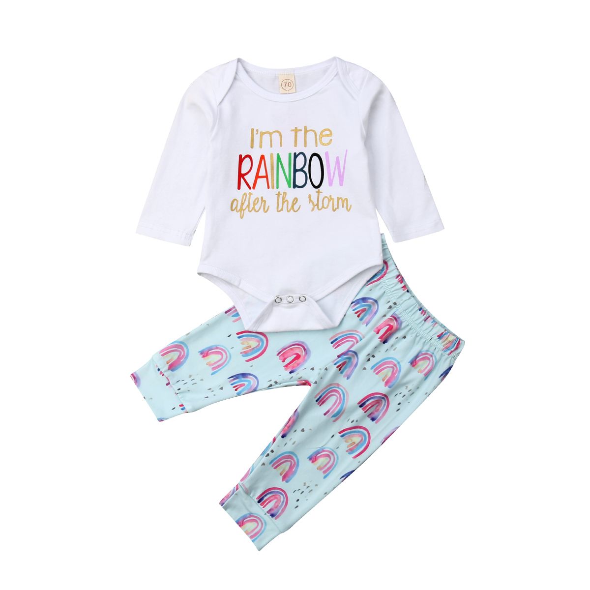 rainbow print baby clothes
