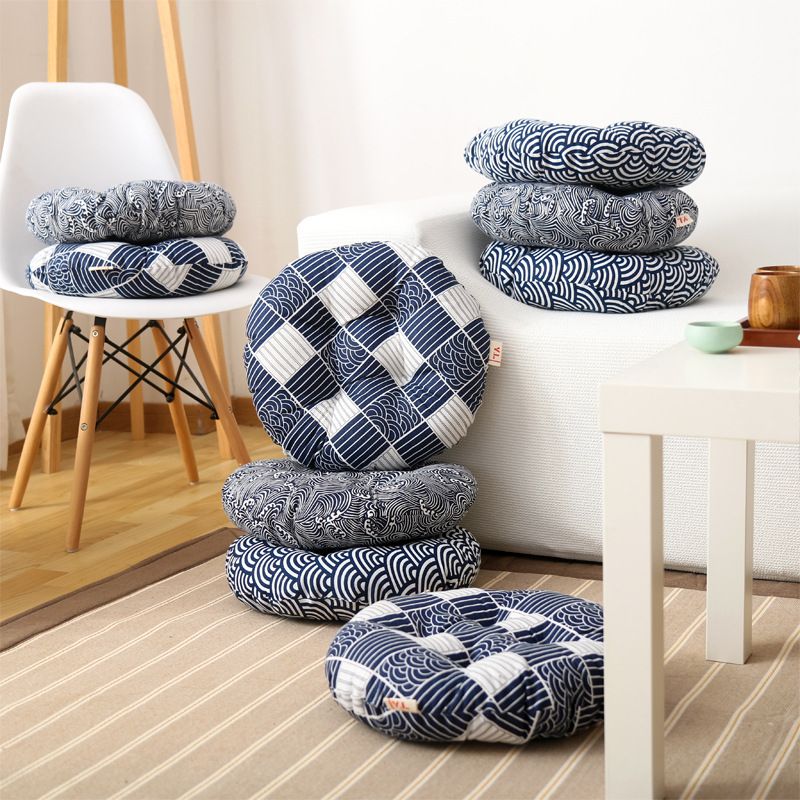 Round Pouf Tatami Cushion Pillow Floor Cushions Linen Cotton Seat
