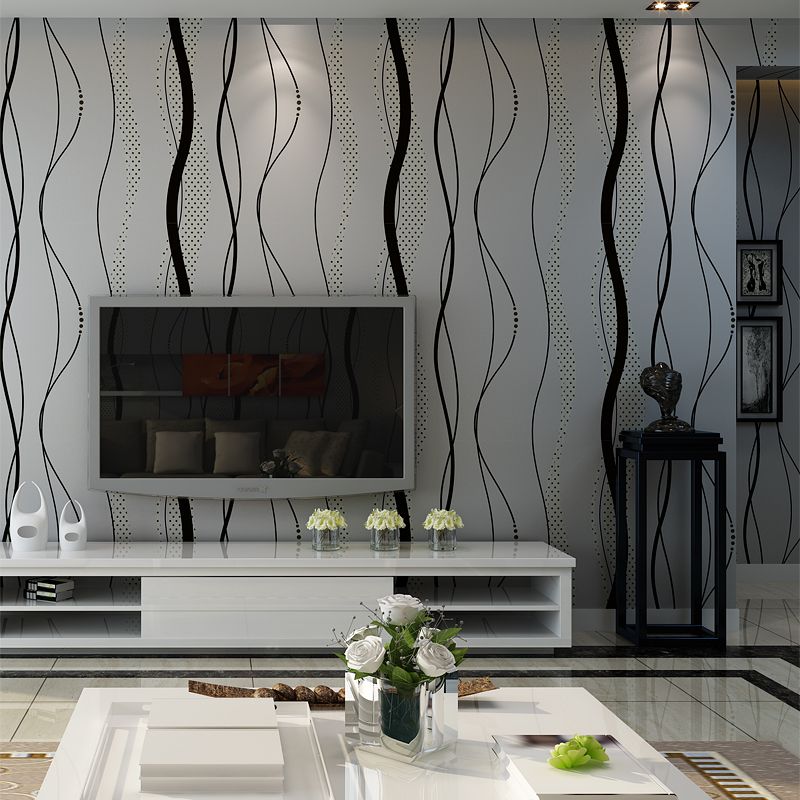 Black Grey Striped Wallpapers Modern Bedroom Curved Stripes Wall Paper Roll For Living Room Tv Background Actress Wallpaper Actress Wallpapers From