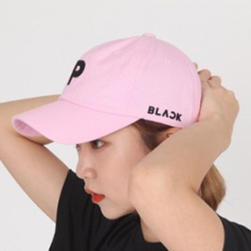 black and pink baseball cap