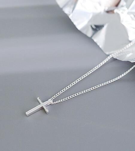 Sterling silver cross necklace womens Clearance