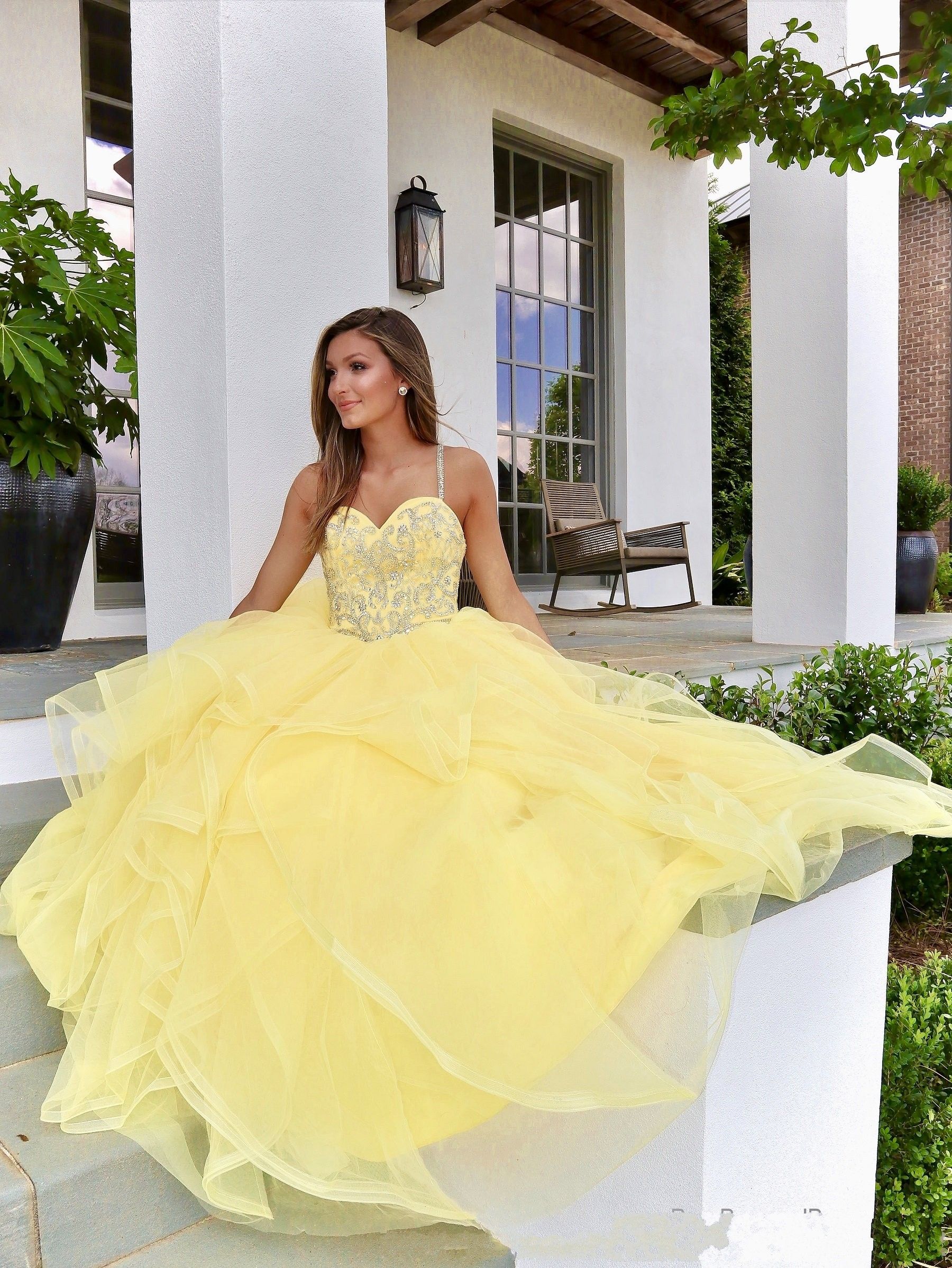 yellow sweet sixteen dresses