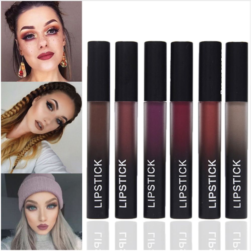 Acheter 12 Couleurs étanche Mat Liquide Rouge à Lèvres Longue Durée Rouge Noir Brillant à Lèvres Maquillage Bâton Nude Beauté Teint Pour Les Lèvres