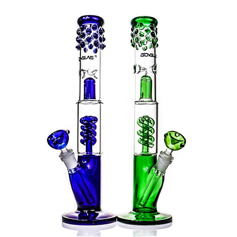 Hookahs Slender Sarah Bong Glass Nice Splash Guard Water Bongs With Spiral Percolator Pipe
