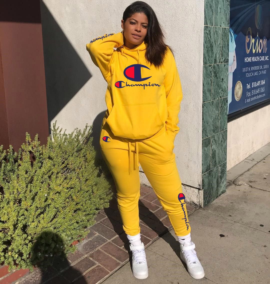 Yellow Champion Hoodie Outfit Sale 
