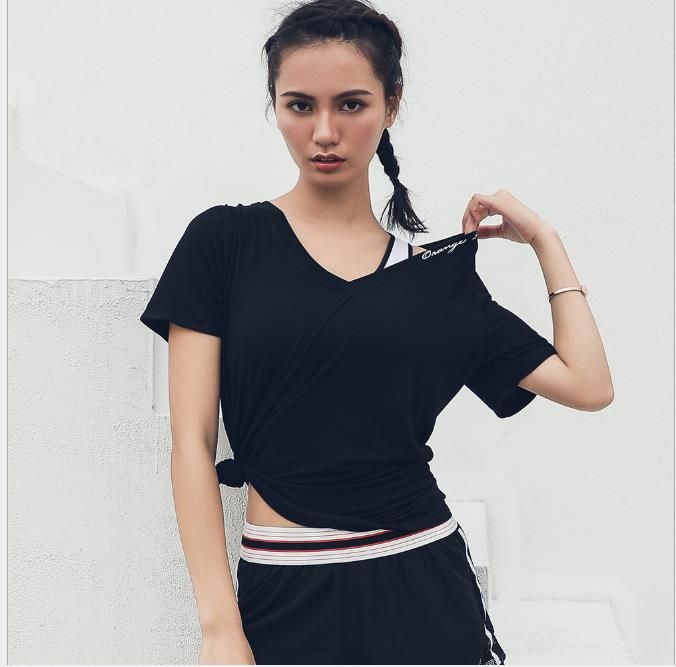 Compra Ropa Deportiva Holgada Para Mujer Con Blusas, Blusas, Ropa Deportiva  De Yoga Transpirable, Manga Corta Deportiva Barato | Entrega Rápida Y  Calidad | Es.Dhgate